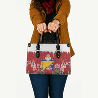 Bosnia and Herzegovina Christmas Leather Bag Santa With National Flag - Wonder Print Shop