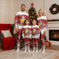 Bosnia and Herzegovina Christmas Pajama Set Santa With National Flag - Wonder Print Shop