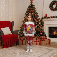 Bosnia and Herzegovina Christmas Pajama Set Santa With National Flag - Wonder Print Shop