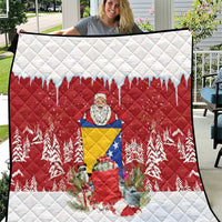 Bosnia and Herzegovina Christmas Quilt Santa With National Flag - Wonder Print Shop