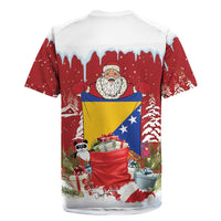 Bosnia and Herzegovina Christmas Rugby Jersey Santa With National Flag - Wonder Print Shop