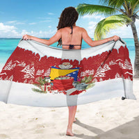 Bosnia and Herzegovina Christmas Sarong Santa With National Flag - Wonder Print Shop