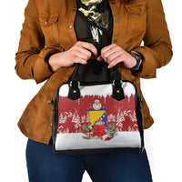 Bosnia and Herzegovina Christmas Shoulder Handbag Santa With National Flag - Wonder Print Shop