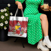 Bosnia and Herzegovina Christmas Tote Bag Santa With National Flag - Wonder Print Shop