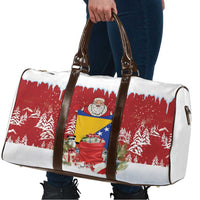 Bosnia and Herzegovina Christmas Travel Bag Santa With National Flag - Wonder Print Shop
