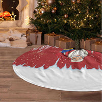 Bosnia and Herzegovina Christmas Tree Skirt Santa With National Flag - Wonder Print Shop