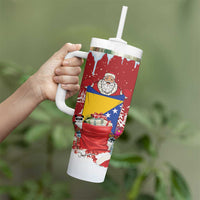 Bosnia and Herzegovina Christmas Tumbler With Handle Santa With National Flag - Wonder Print Shop