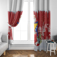 Bosnia and Herzegovina Christmas Window Curtain Santa With National Flag - Wonder Print Shop