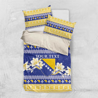 Personalized Bosnia and Herzegovina Christmas Bedding Set Coat Of Arms Srecan Bozic - Wonder Print Shop