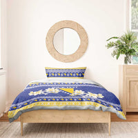 Personalized Bosnia and Herzegovina Christmas Bedding Set Coat Of Arms Srecan Bozic - Wonder Print Shop