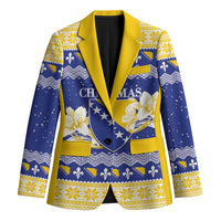 Personalized Bosnia and Herzegovina Christmas Blazer Coat Of Arms Srecan Bozic - Wonder Print Shop