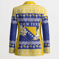 Personalized Bosnia and Herzegovina Christmas Blazer Coat Of Arms Srecan Bozic - Wonder Print Shop