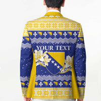 Personalized Bosnia and Herzegovina Christmas Blazer Coat Of Arms Srecan Bozic - Wonder Print Shop