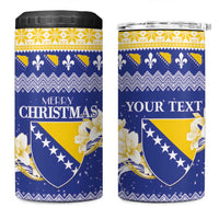 Personalized Bosnia and Herzegovina Christmas 4 in 1 Can Cooler Tumbler Coat Of Arms Srecan Bozic - Wonder Print Shop