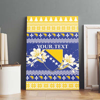 Personalized Bosnia and Herzegovina Christmas Canvas Wall Art Coat Of Arms Srecan Bozic - Wonder Print Shop