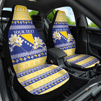 Personalized Bosnia and Herzegovina Christmas Car Seat Cover Coat Of Arms Srecan Bozic - Wonder Print Shop