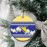 Personalized Bosnia and Herzegovina Christmas Ceramic Ornament Coat Of Arms Srecan Bozic - Wonder Print Shop