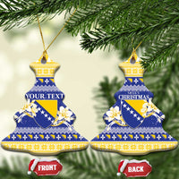 Personalized Bosnia and Herzegovina Christmas Ceramic Ornament Coat Of Arms Srecan Bozic - Wonder Print Shop