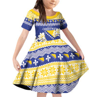 Personalized Bosnia and Herzegovina Christmas Family Matching Off Shoulder Short Dress and Hawaiian Shirt Coat Of Arms Srecan Bozic - Wonder Print Shop