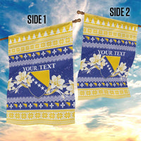 Personalized Bosnia and Herzegovina Christmas Garden Flag Coat Of Arms Srecan Bozic - Wonder Print Shop