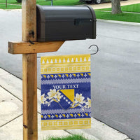 Personalized Bosnia and Herzegovina Christmas Garden Flag Coat Of Arms Srecan Bozic - Wonder Print Shop
