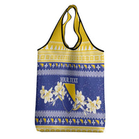 Personalized Bosnia and Herzegovina Christmas Grocery Bag Coat Of Arms Srecan Bozic - Wonder Print Shop