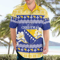 Personalized Bosnia and Herzegovina Christmas Hawaiian Shirt Coat Of Arms Srecan Bozic - Wonder Print Shop