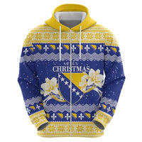 Personalized Bosnia and Herzegovina Christmas Hoodie Coat Of Arms Srecan Bozic - Wonder Print Shop