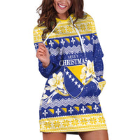 Personalized Bosnia and Herzegovina Christmas Hoodie Dress Coat Of Arms Srecan Bozic - Wonder Print Shop
