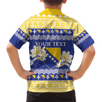 Personalized Bosnia and Herzegovina Christmas Kid Hawaiian Shirt Coat Of Arms Srecan Bozic - Wonder Print Shop