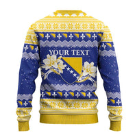 Personalized Bosnia and Herzegovina Christmas Ugly Christmas Sweater Coat Of Arms Srecan Bozic - Wonder Print Shop