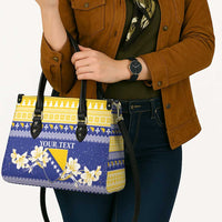 Personalized Bosnia and Herzegovina Christmas Leather Bag Coat Of Arms Srecan Bozic - Wonder Print Shop