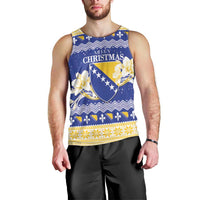Personalized Bosnia and Herzegovina Christmas Men Tank Top Coat Of Arms Srecan Bozic - Wonder Print Shop