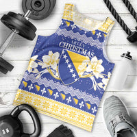 Personalized Bosnia and Herzegovina Christmas Men Tank Top Coat Of Arms Srecan Bozic - Wonder Print Shop