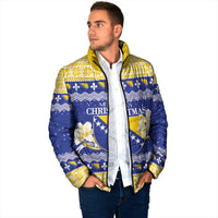 Personalized Bosnia and Herzegovina Christmas Padded Jacket Coat Of Arms Srecan Bozic - Wonder Print Shop