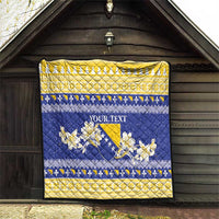 Personalized Bosnia and Herzegovina Christmas Quilt Coat Of Arms Srecan Bozic - Wonder Print Shop