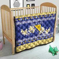 Personalized Bosnia and Herzegovina Christmas Quilt Coat Of Arms Srecan Bozic - Wonder Print Shop