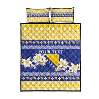 Personalized Bosnia and Herzegovina Christmas Quilt Bed Set Coat Of Arms Srecan Bozic - Wonder Print Shop