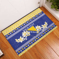 Personalized Bosnia and Herzegovina Christmas Rubber Doormat Coat Of Arms Srecan Bozic - Wonder Print Shop