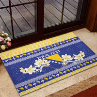 Personalized Bosnia and Herzegovina Christmas Rubber Doormat Coat Of Arms Srecan Bozic - Wonder Print Shop