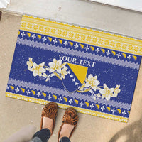 Personalized Bosnia and Herzegovina Christmas Rubber Doormat Coat Of Arms Srecan Bozic - Wonder Print Shop