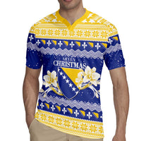 Personalized Bosnia and Herzegovina Christmas Rugby Jersey Coat Of Arms Srecan Bozic - Wonder Print Shop