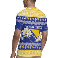 Personalized Bosnia and Herzegovina Christmas Rugby Jersey Coat Of Arms Srecan Bozic - Wonder Print Shop