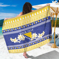 Personalized Bosnia and Herzegovina Christmas Sarong Coat Of Arms Srecan Bozic - Wonder Print Shop