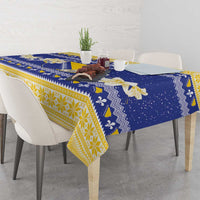 Personalized Bosnia and Herzegovina Christmas Tablecloth Coat Of Arms Srecan Bozic - Wonder Print Shop
