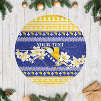 Personalized Bosnia and Herzegovina Christmas Tree Skirt Coat Of Arms Srecan Bozic - Wonder Print Shop