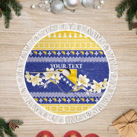 Personalized Bosnia and Herzegovina Christmas Tree Skirt Coat Of Arms Srecan Bozic - Wonder Print Shop