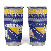 Personalized Bosnia and Herzegovina Christmas Tumbler Cup Coat Of Arms Srecan Bozic - Wonder Print Shop