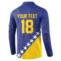 Custom Bosnia and Herzegovina Football Button Sweatshirt Go Champion Sporty Style - Wonder Print Shop