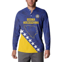 Custom Bosnia and Herzegovina Football Button Sweatshirt Go Champion Sporty Style - Wonder Print Shop